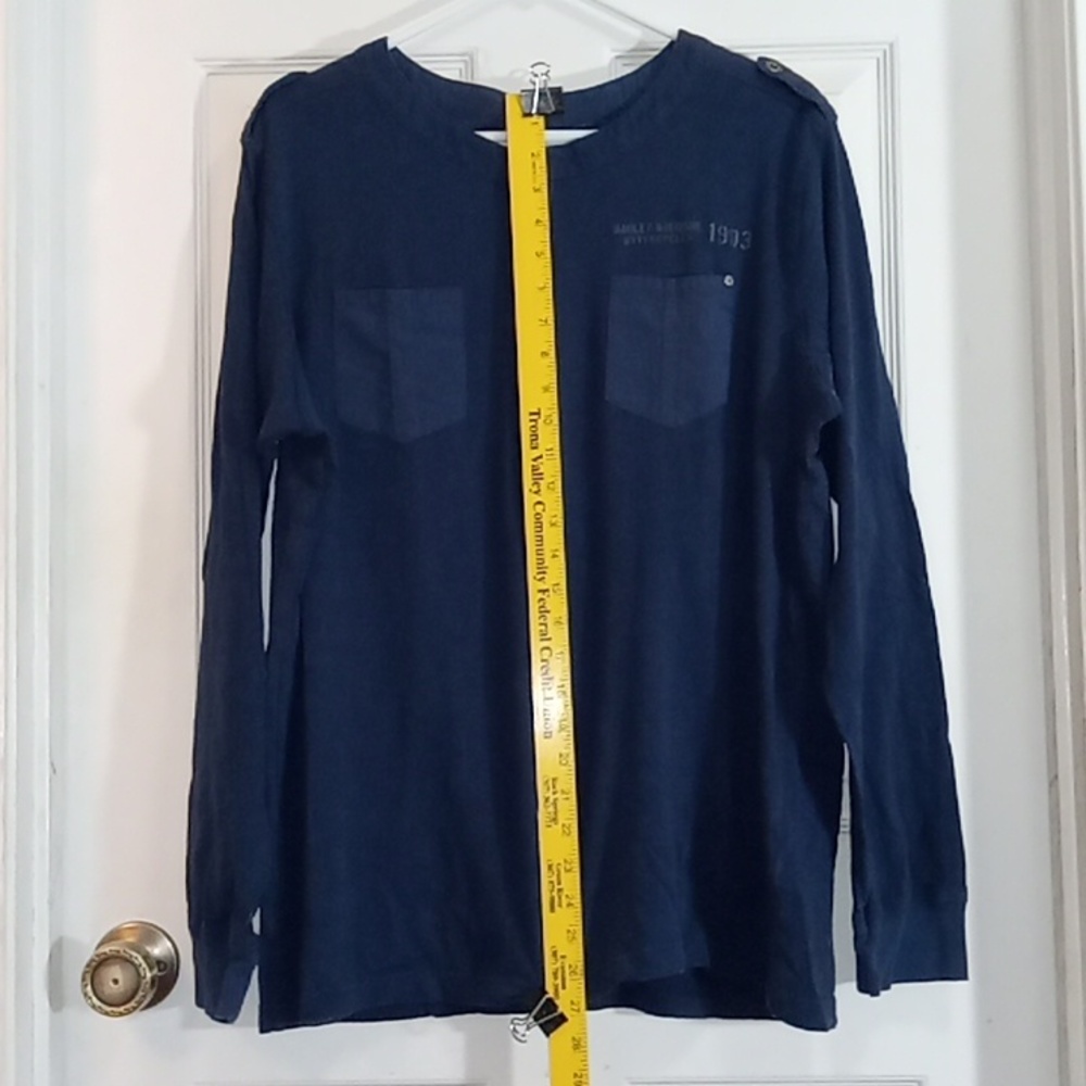 Harley-Davidson Long Sleeve Henley Dark Blue Mens Extra Large - Picture 6 of 7